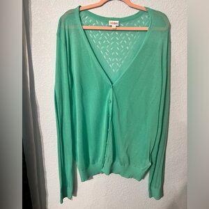 Lularoe Cheryl cardigan, light green, 3xl, nwot